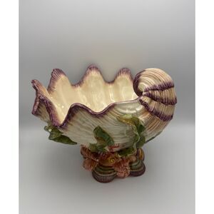 Fitz and Floyd Classic Oceanic Clamshell Discontinued Seashell Centerpiece Bowl